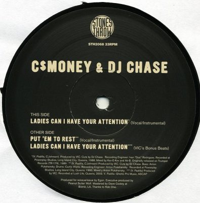 C$ Money & DJ Chase – Ladies Can I Have Your Attention (Reissue) (VLS) (1989-2003) (FLAC + 320 kbps)