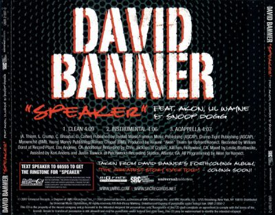 David Banner – Speaker (Promo CDS) (2007) (FLAC + 320 kbps)
