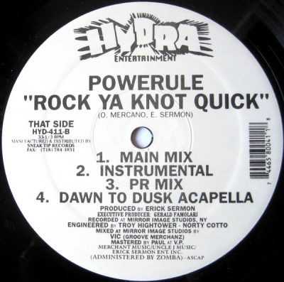 Powerule – Dawn To Dusk / Rock Ya Knot Quick (VLS) (1995) (FLAC + 320 kbps)