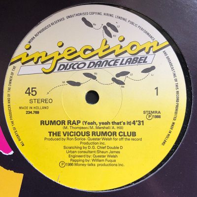 Vicious Rumor Club – Yeah, Yeah That’s It (Rumor Rap) (WEB Single) (1986) (320 kbps)