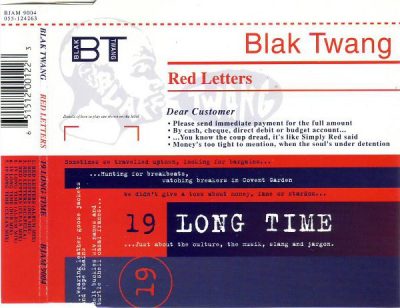 Blak Twang – Red Letters / 19 Long Time (CDS) (1998) (FLAC + 320 kbps)