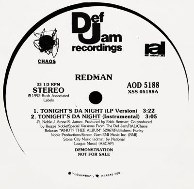 Redman – Tonight’s Da Night (Promo VLS) (1992) (FLAC + 320 kbps)