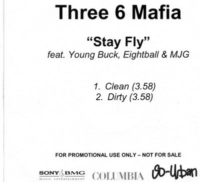 Three 6 Mafia – Stay Fly (Promo CDS) (2005) (FLAC + 320 kbps)