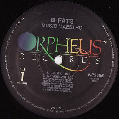 B-Fats – Music Maestro (VLS) (1989) (FLAC + 320 kbps)
