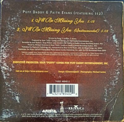Puff Daddy & Faith Evans – I’ll Be Missing You (CDS) (1997) (FLAC + 320 kbps)