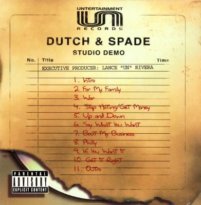 Dutch & Spade – Studio Demo (CD) (2001) (FLAC + 320 kbps)