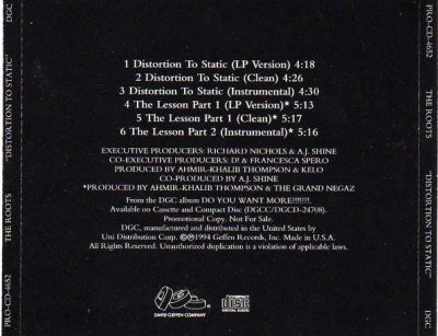 The Roots – Distortion To Static (Promo CDS) (1994) (FLAC + 320 kbps)