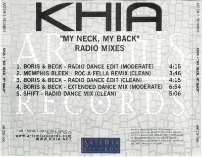 Khia – My Neck, My Back (Radio Mixes) (Promo CDM) (2002) (FLAC + 320 kbps)
